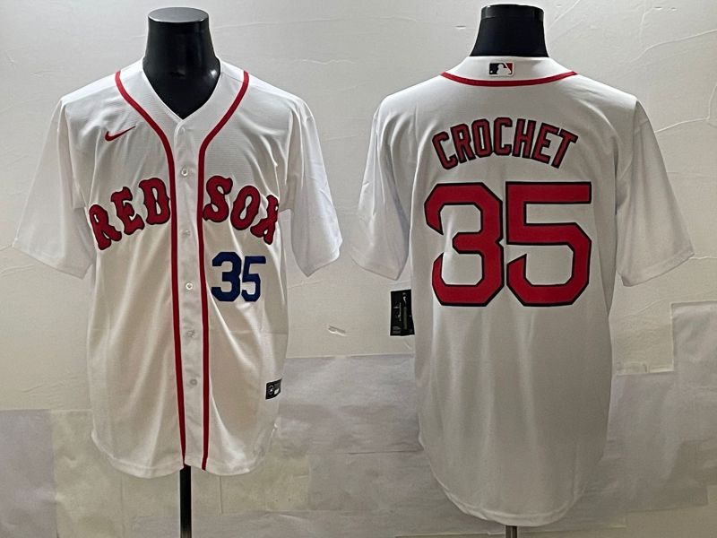 Men 2025 Boston Red Sox #35 Crochet White Game Nike MLB Jersey style 2